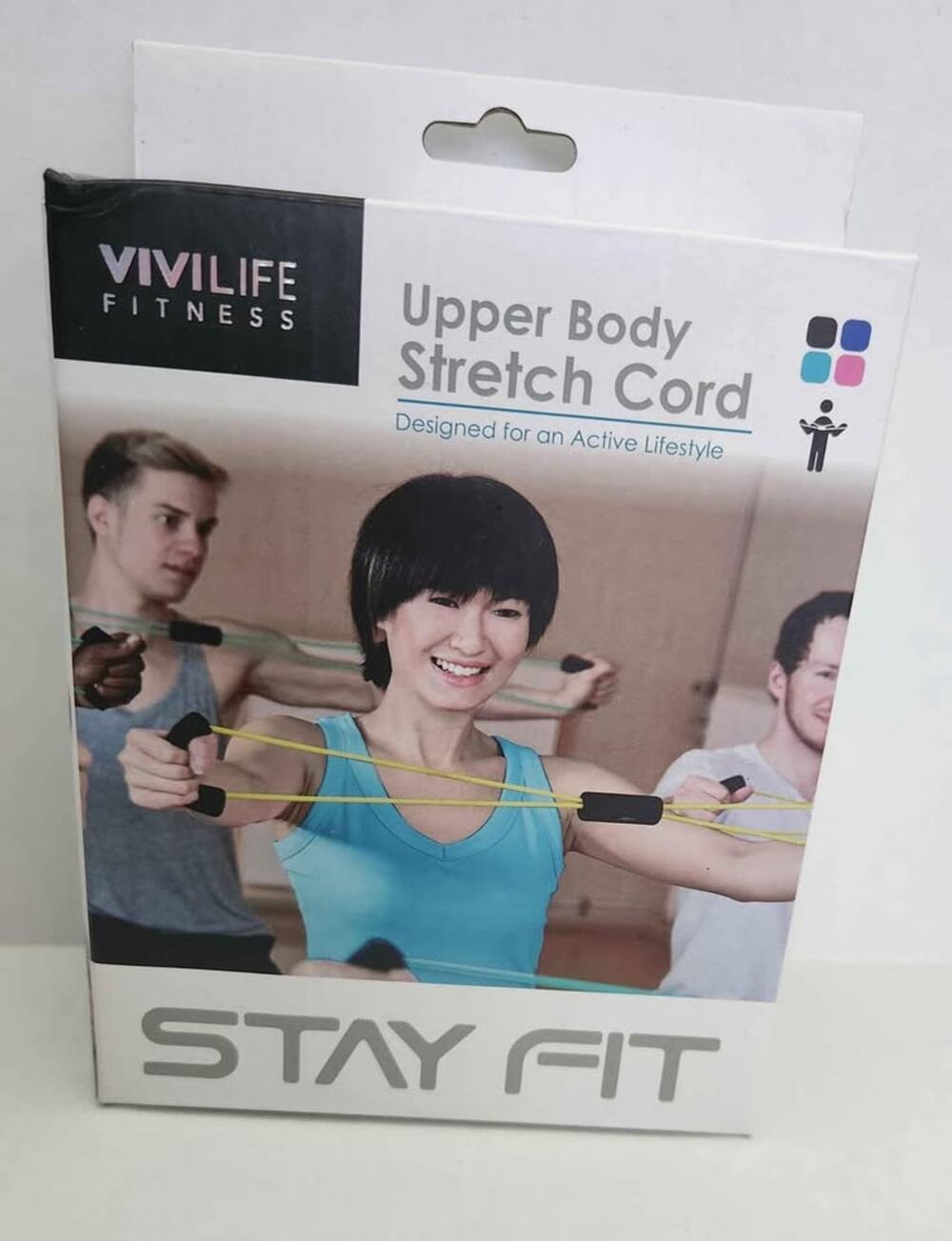 VIVILIFE Fitness Upper Body Stretch Cord Band - Black Stay Fit- New